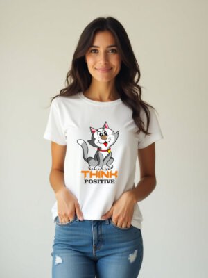 think positive slogan t-shirt