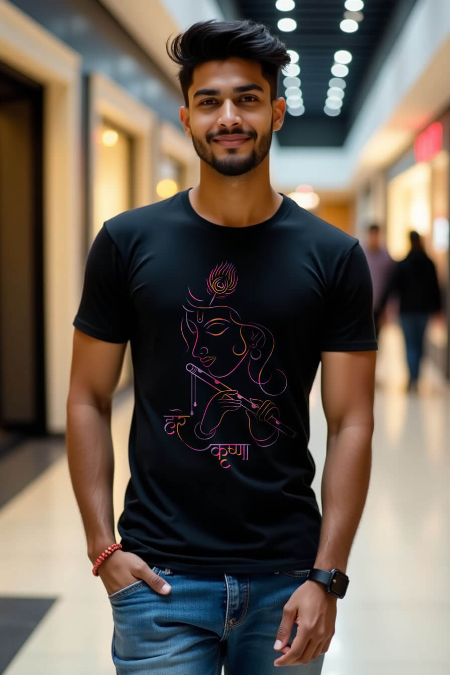 Black Regular Fit T-Shirt for men