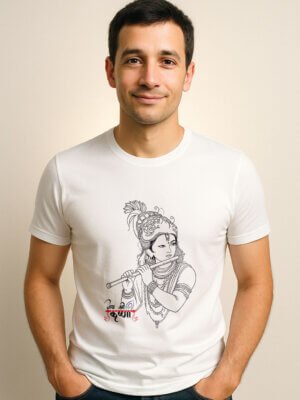 Jai Shree Krishna Hindi Regullar Fit White Color