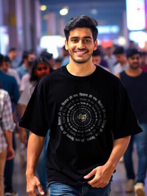 Om Namah Shivay Black Oversized T-Shirt